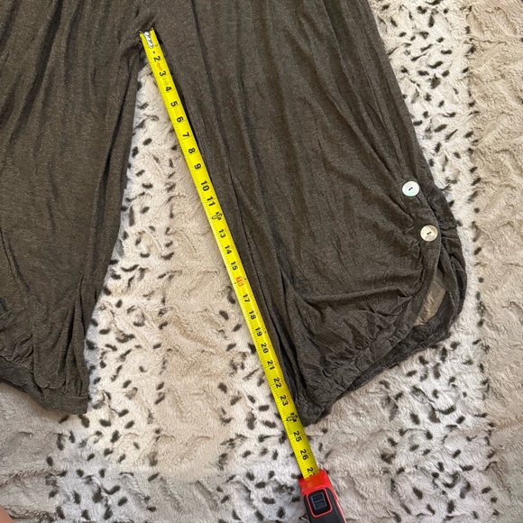 Comfy USA Soft Crinkled Barrel Wide Leg Pull On Boho Lounge Pants Button Accent - Picture 4 of 6